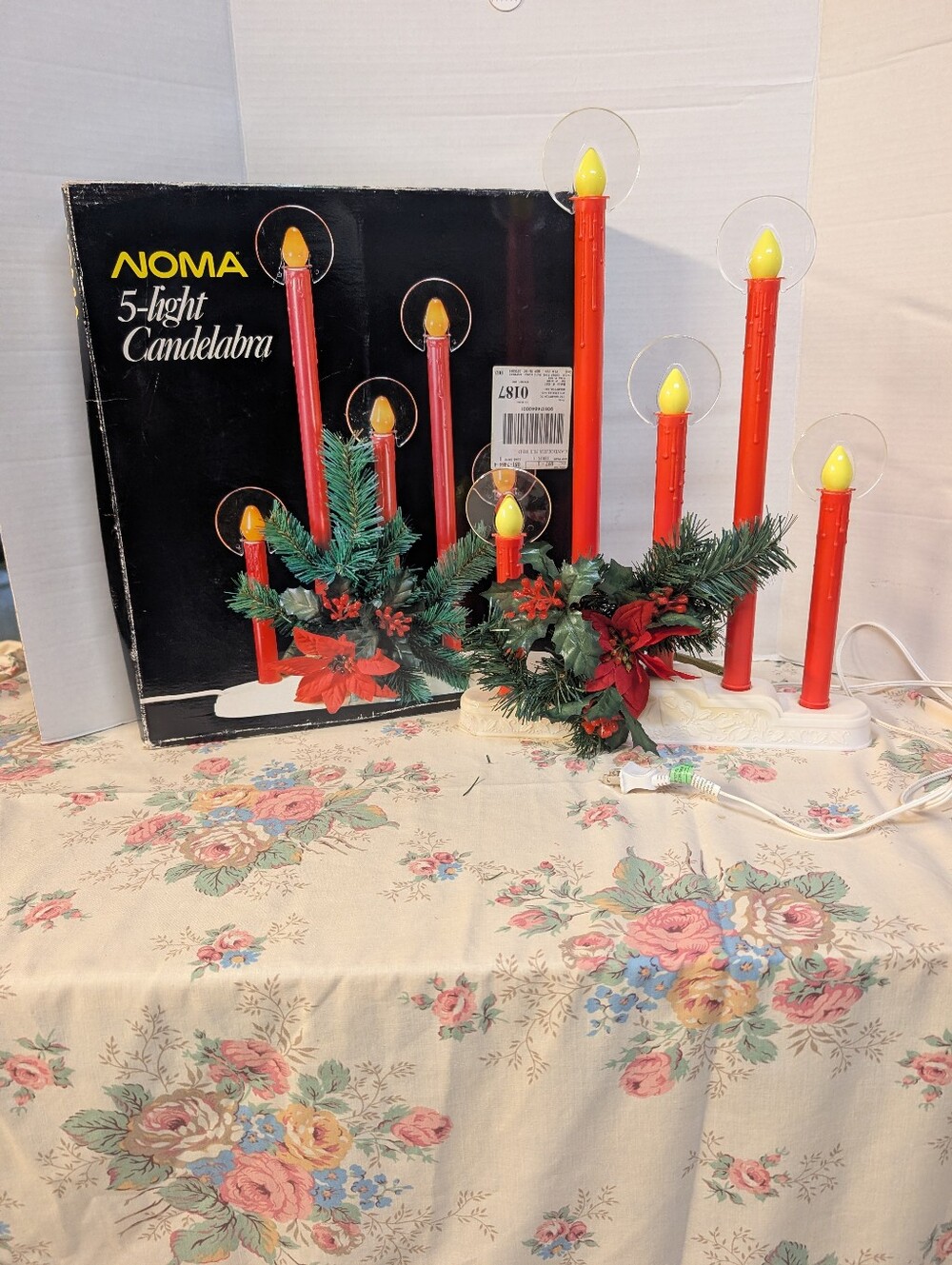 Vintage Noma 5 Light Resin Candelabra Christmas Decoration In The Original Box